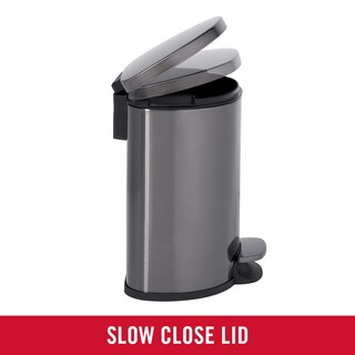 Foto 4 | Bote De Basura Rubbermaid De Acero Inoxidable De 6 Litros Con Tapa, Color Carbón - Venta Internacional.