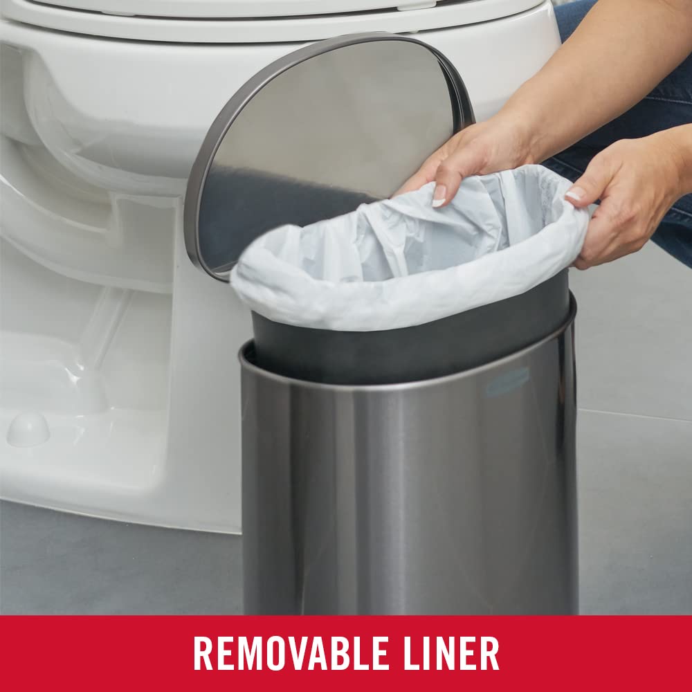 Foto 6 | Bote De Basura Rubbermaid De Acero Inoxidable De 6 Litros Con Tapa, Color Carbón - Venta Internacional.
