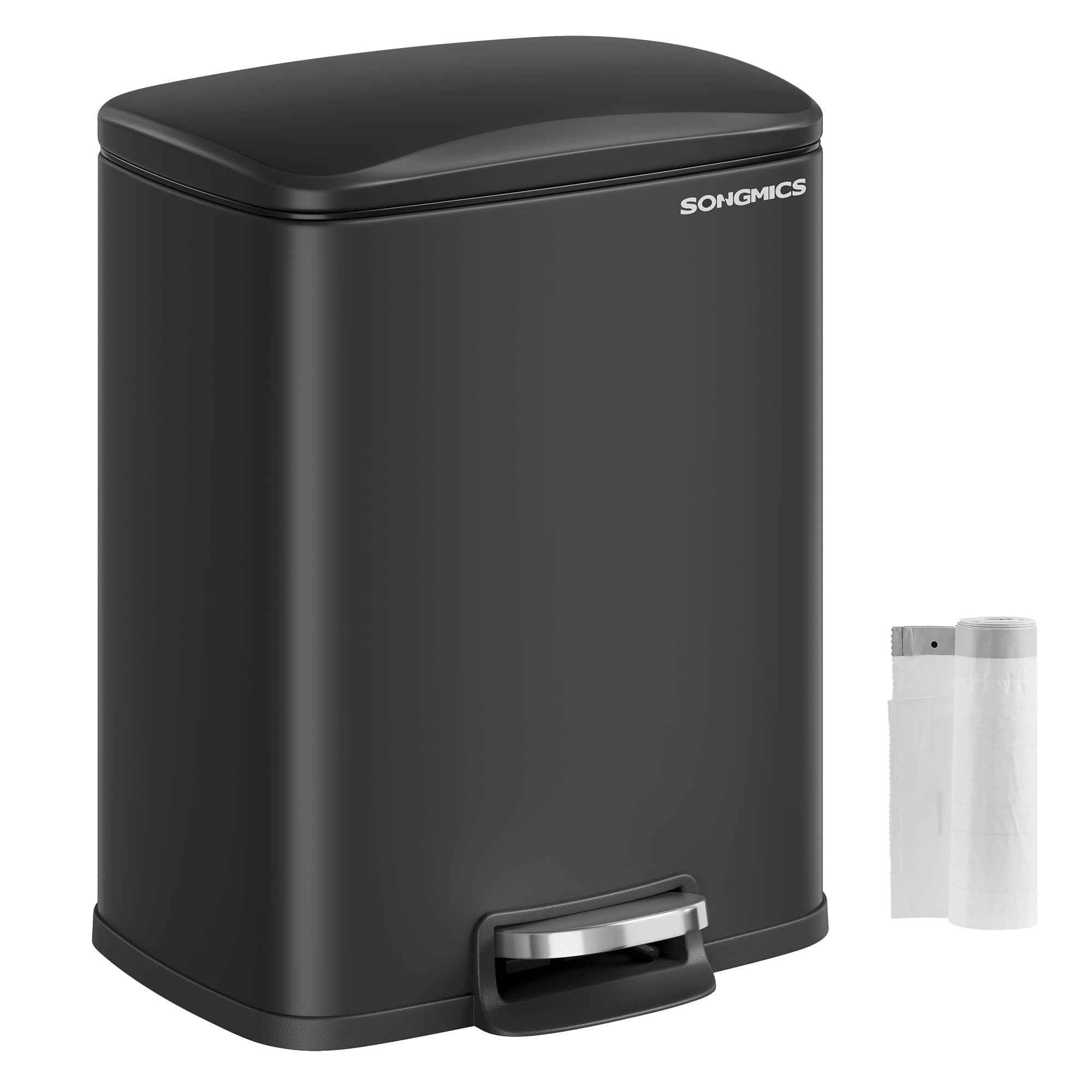 Foto 2 pulgar | Cubo De Basura Songmics De Acero Inoxidable De 20 Litros Con Tapa Negra Ultb543b01 - Venta Internacional.