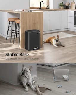 Foto 4 | Cubo De Basura Songmics De Acero Inoxidable De 20 Litros Con Tapa Negra Ultb543b01 - Venta Internacional.