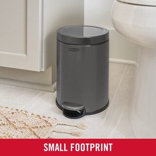 Foto 2 | Bote De Basura Rubbermaid De Acero Inoxidable De 6 Litros Con Tapa, Color Carbón - Venta Internacional.