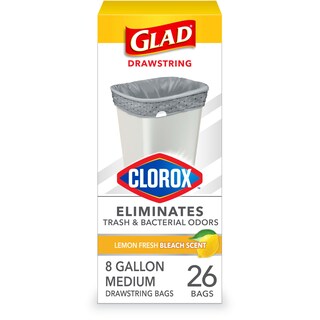 Foto 1 | Bolsas De Basura Glad Medium Con Cordón, 30 Litros, 26 Unidades Con Clorox - Venta Internacional.