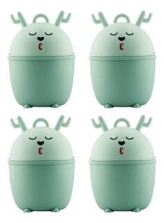 Foto 1 | Bote De Basura Miniatura Reno Azul Tapa Pack 4 Pz Best