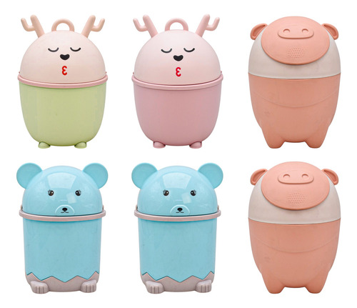 Foto 1 | Bote De Basura Miniatura Oso Cerdito Reno Pack 6 Pz Bestway
