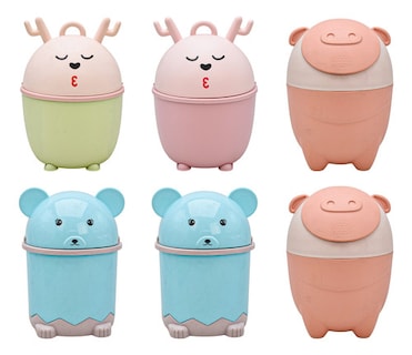 Foto 1 | Bote De Basura Miniatura Oso Cerdito Reno Pack 6 Pz Bestway