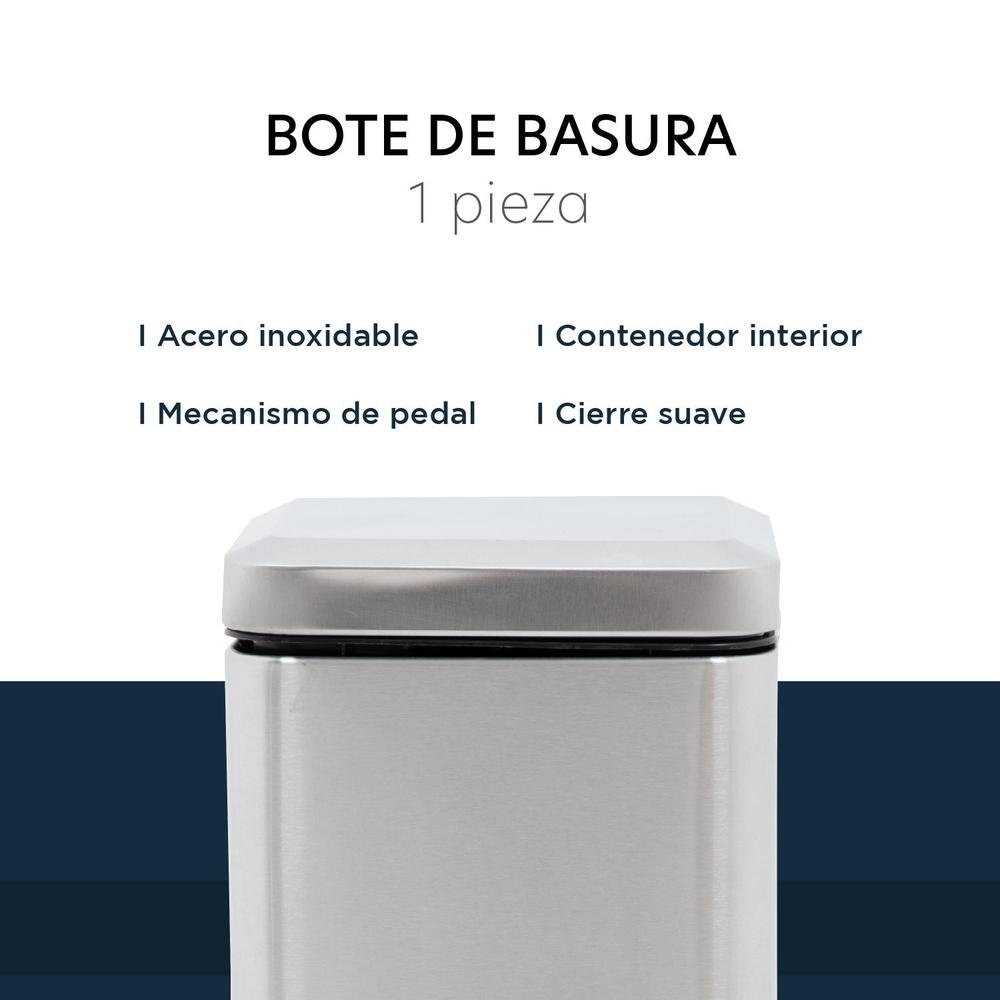 Foto 4 pulgar | Cesto de Basura Metalico 6l