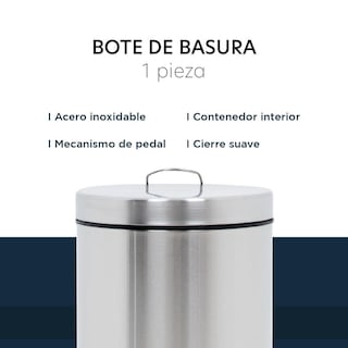 Foto 3 | Cesto de Basura Metalico 30l