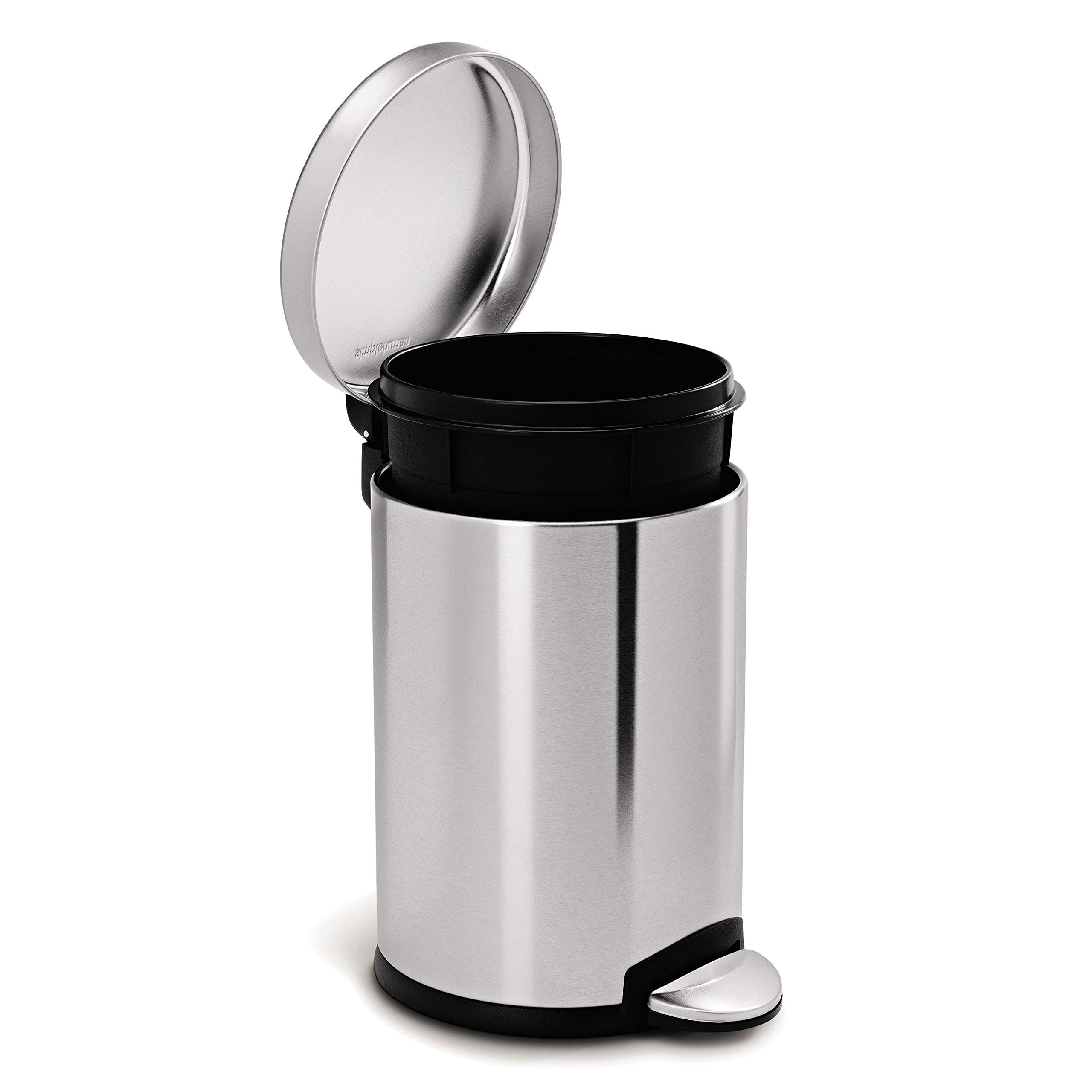 Foto 5 pulgar | Bote De Basura Simplehuman De Acero Inoxidable Redondo De 4 5 L/1 2 Galones - Venta Internacional.