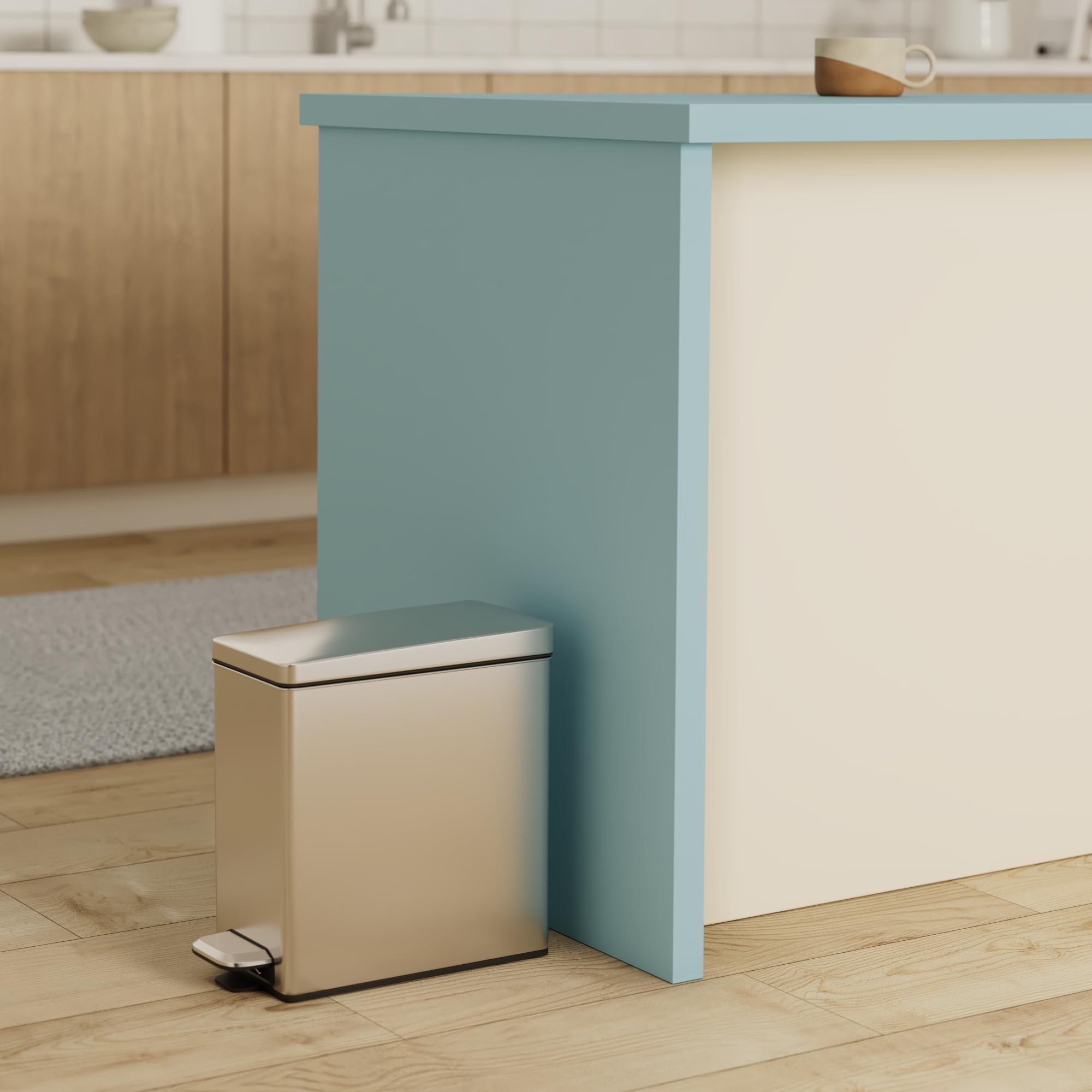 Foto 3 pulgar | Cubo De Basura Simplehuman De Acero Inoxidable Para Baño De 10 Litros - Venta Internacional.