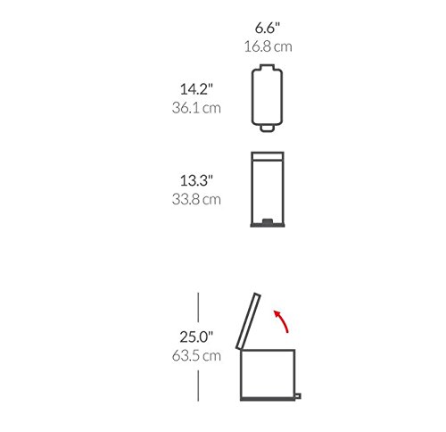 Foto 4 pulgar | Cubo De Basura Simplehuman De Acero Inoxidable Para Baño De 10 Litros - Venta Internacional.