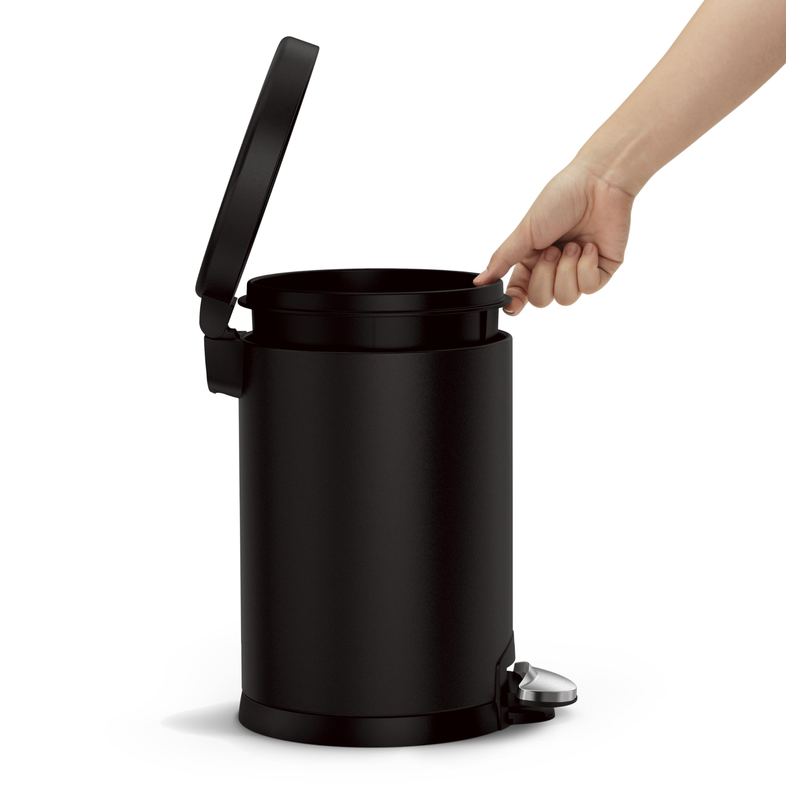 Foto 4 pulgar | Bote De Basura Simplehuman Redondo Para Baño  4 5 L/ 1 2 Galones  Negro Mate - Venta Internacional.