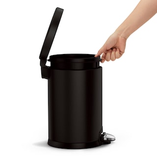 Foto 3 | Bote De Basura Simplehuman Redondo Para Baño 4 5 L/ 1 2 Galones Negro Mate - Venta Internacional.
