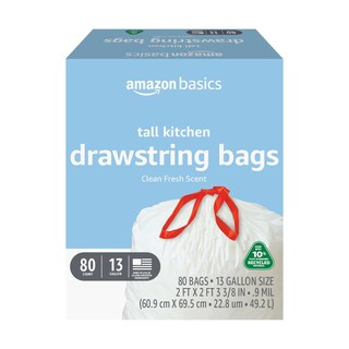 Foto 1 | Bolsas De Basura Amazon Basics 13 Galones 80 Unidades Paquete De 1 - Venta Internacional.