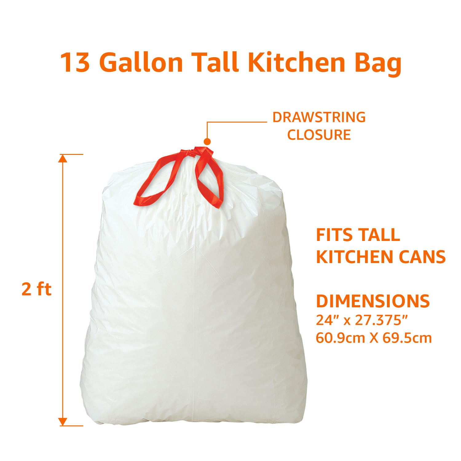 Foto 4 pulgar | Bolsas De Basura Amazon Basics  13 Galones  80 Unidades  Paquete De 1 - Venta Internacional.