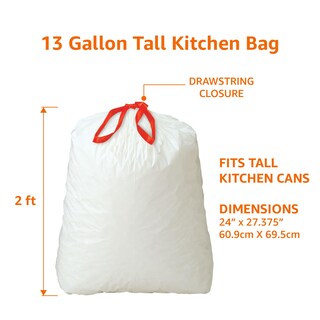 Foto 3 | Bolsas De Basura Amazon Basics 13 Galones 80 Unidades Paquete De 1 - Venta Internacional.
