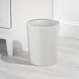 Foto 2 | Bote De Basura Mdesign Redondo De Metal 6 4 L Reciclado Gris Claro Inoxidable - Venta Internacional.