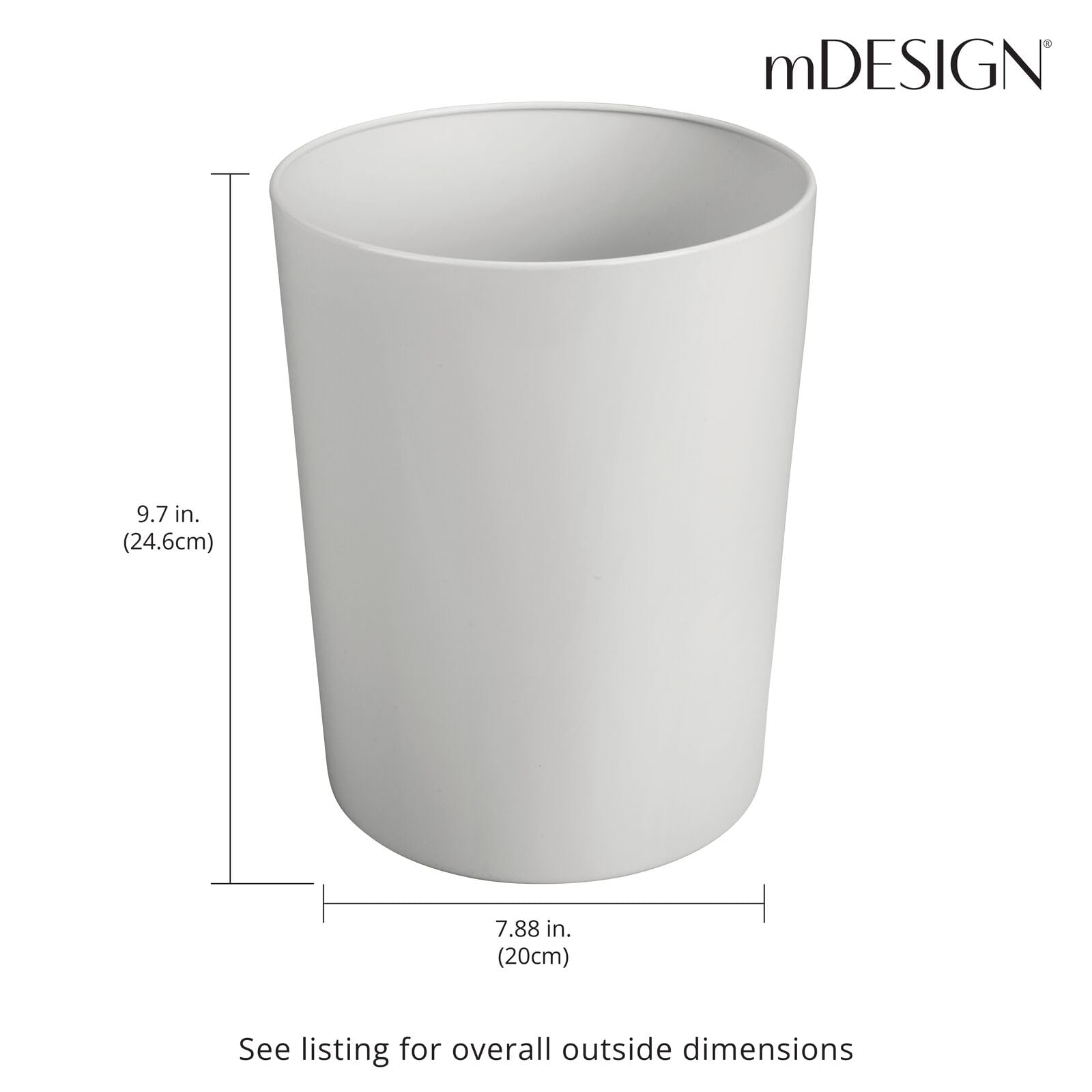 Foto 4 pulgar | Bote De Basura Mdesign Redondo De Metal  6 4 L  Reciclado  Gris Claro  Inoxidable - Venta Internacional.