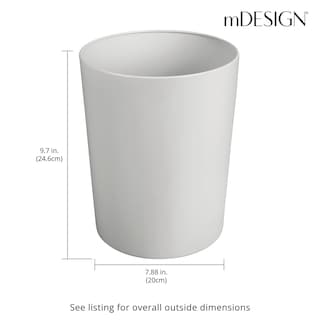 Foto 3 | Bote De Basura Mdesign Redondo De Metal 6 4 L Reciclado Gris Claro Inoxidable - Venta Internacional.