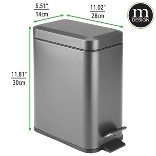 Foto 4 | Bote De Basura Mdesign Pequeño Y Moderno De Metal De 5 Litros Con Forro Extraíble - Venta Internacional.