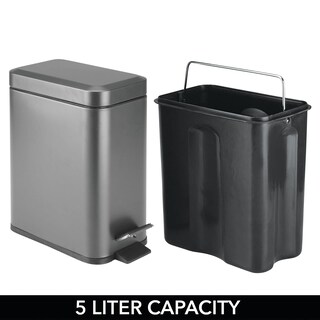 Foto 5 | Bote De Basura Mdesign Pequeño Y Moderno De Metal De 5 Litros Con Forro Extraíble - Venta Internacional.