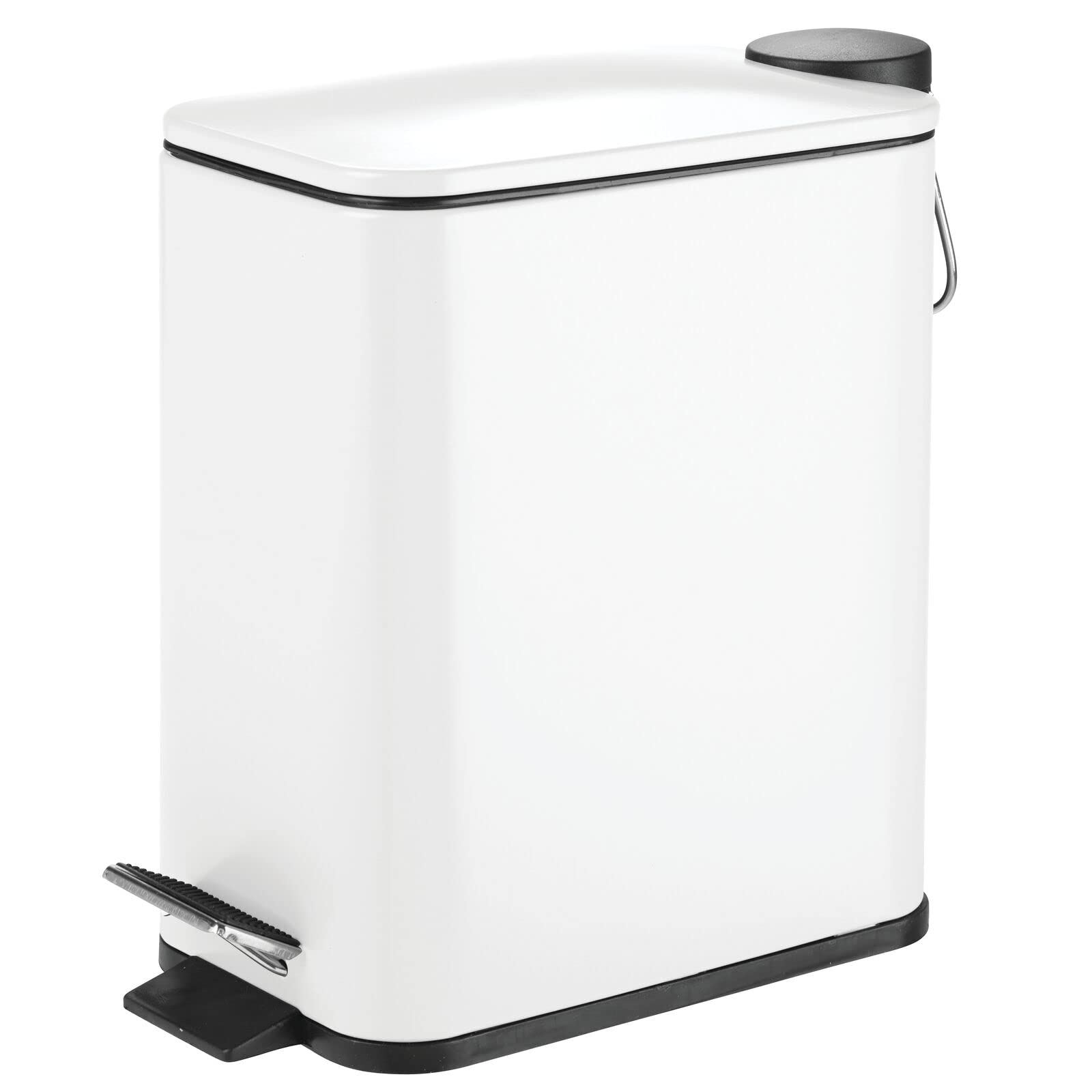 Foto 2 pulgar | Bote De Basura Mdesign Slim Metal De 5 Litros Con Pedal Y Tapa  Color Blanco - Venta Internacional.