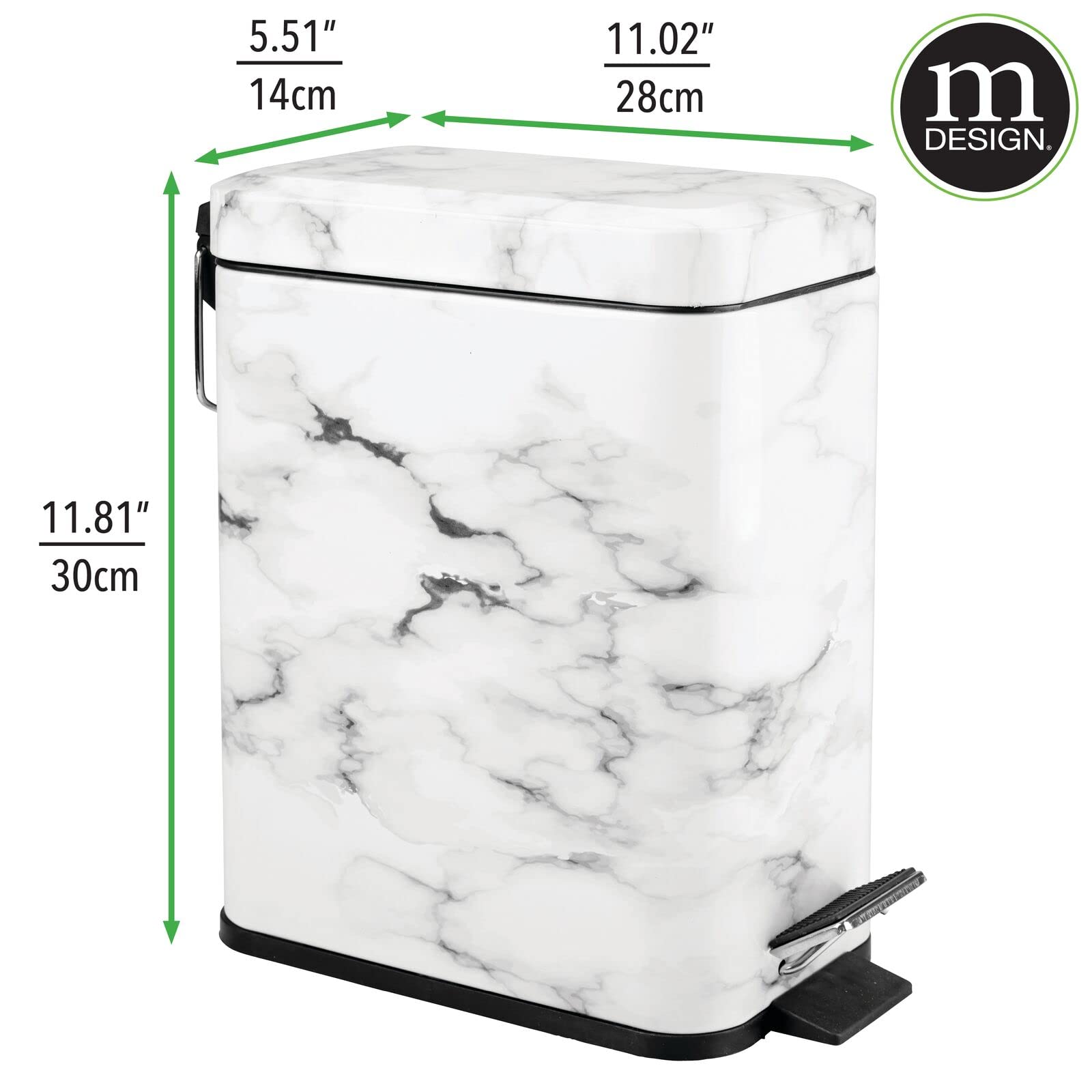 Foto 5 pulgar | Bote De Basura Mdesign Pequeño Y Moderno De Metal De 5 Litros Con Forro Extraíble - Venta Internacional.