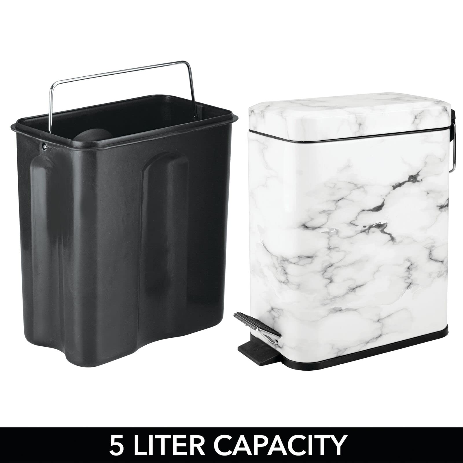 Foto 6 pulgar | Bote De Basura Mdesign Pequeño Y Moderno De Metal De 5 Litros Con Forro Extraíble - Venta Internacional.