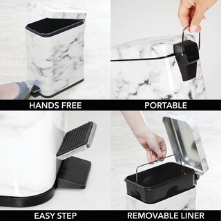 Foto 6 | Bote De Basura Mdesign Pequeño Y Moderno De Metal De 5 Litros Con Forro Extraíble - Venta Internacional.