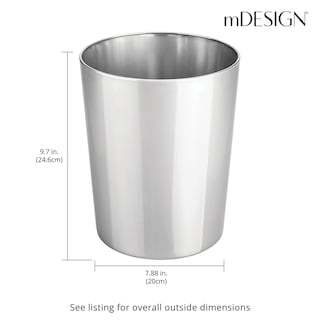 Foto 4 | Bote De Basura De Reciclaje Mdesign Acero Inoxidable 6 4 L Espejo Cromado - Venta Internacional.