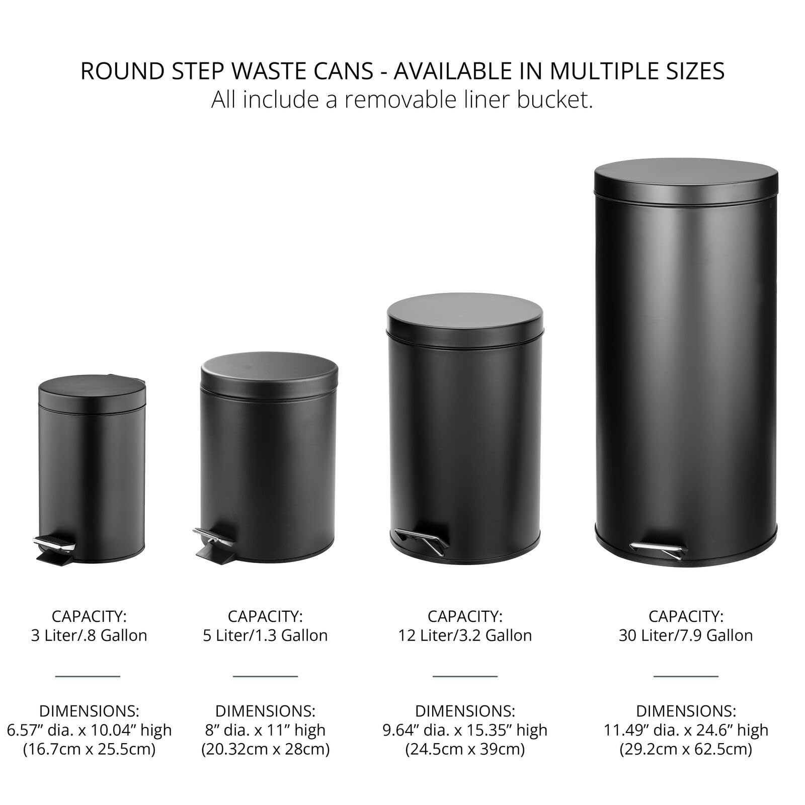 Foto 7 | Bote De Basura Mdesign Extra Pequeño De 3 L/0.7 Galones Con Cubeta Revestida - Venta Internacional.