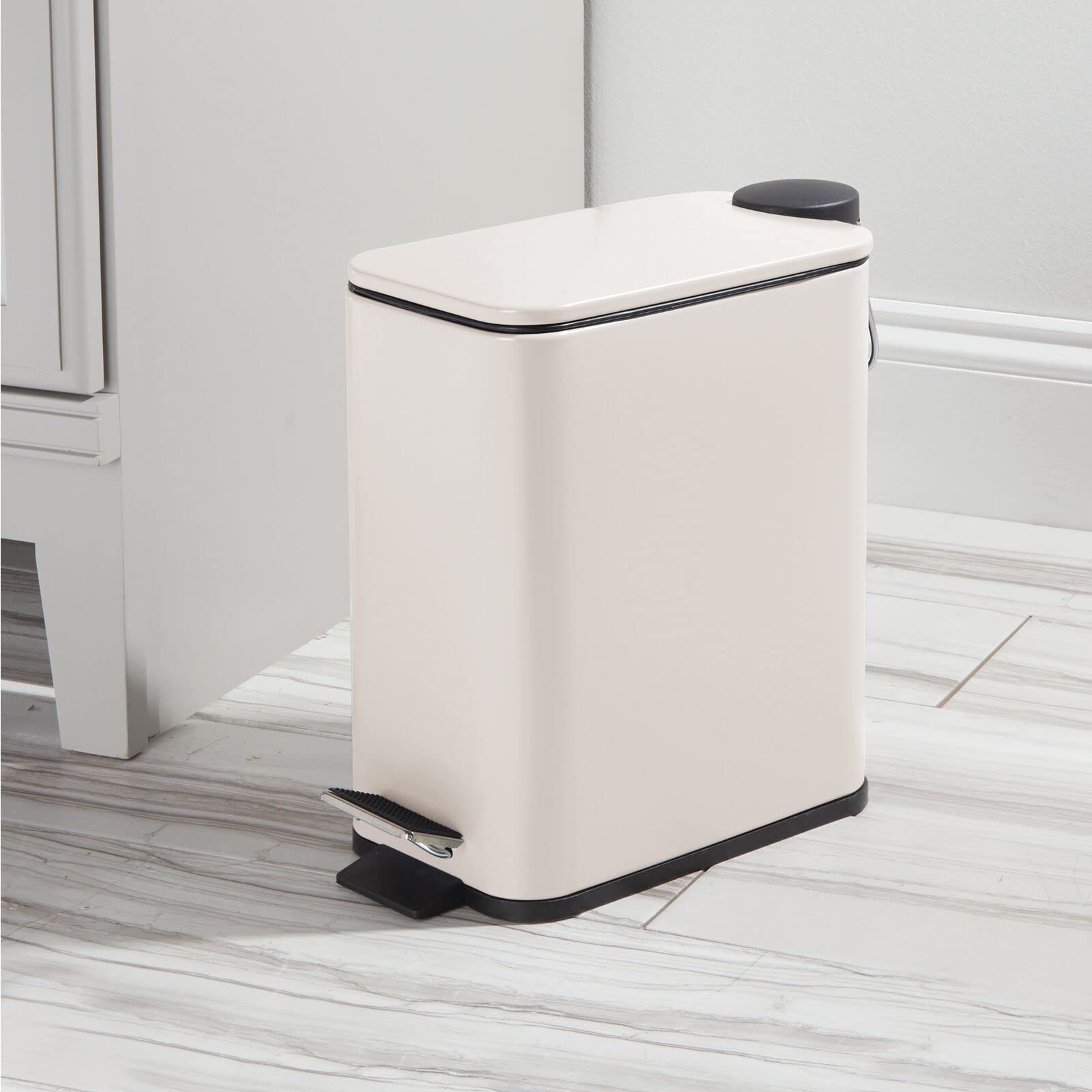 Foto 4 pulgar | Pedal Bin Mdesign Rectangular De Metal De 5 Litros Con Tapa E Inserto De Plástico - Venta Internacional.