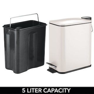 Foto 6 | Pedal Bin Mdesign Rectangular De Metal De 5 Litros Con Tapa E Inserto De Plástico - Venta Internacional.