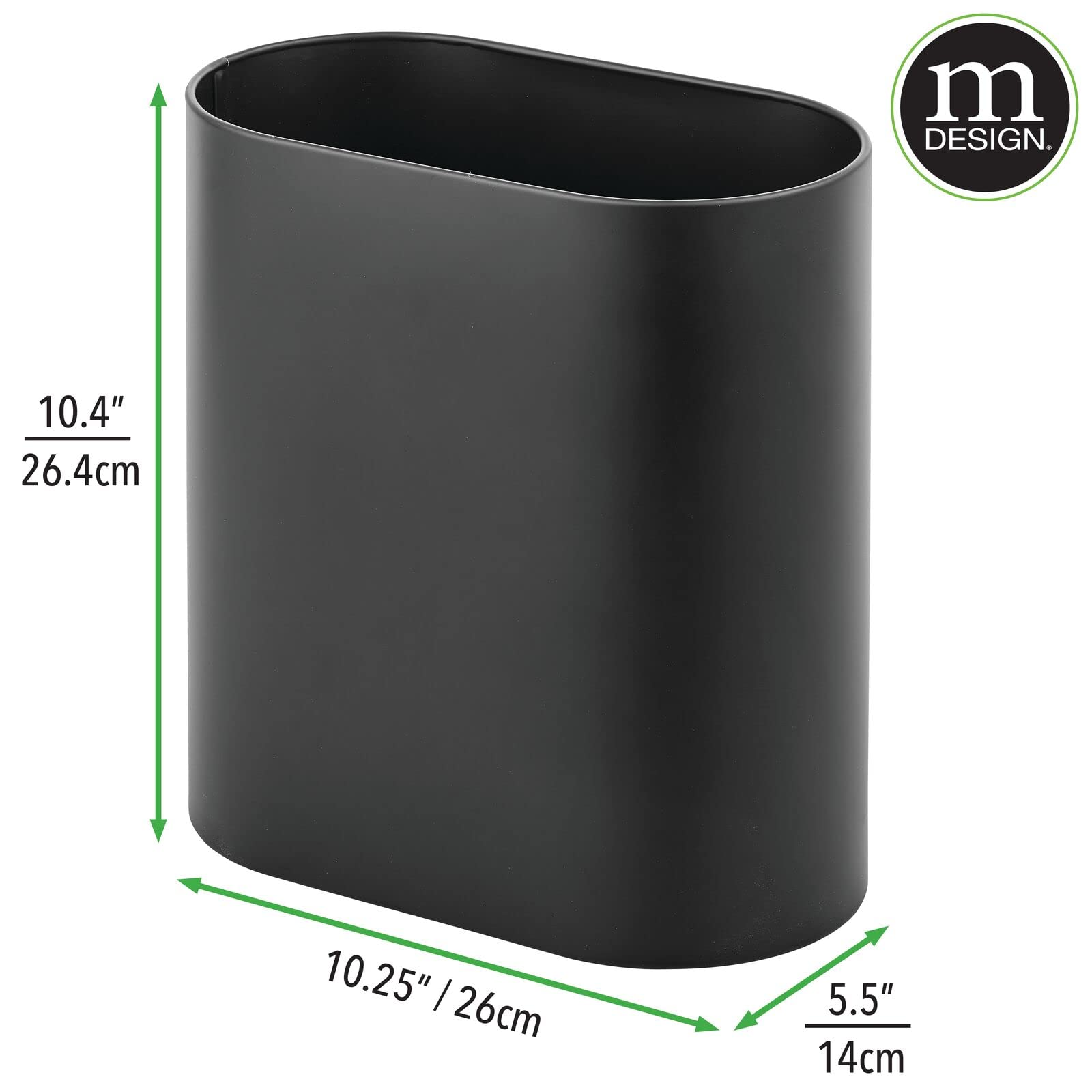 Foto 5 pulgar | Bote De Basura Mdesign Delgado En Forma De Píldora De Acero Inoxidable Reciclado De 7 Litros - Venta Internacional.