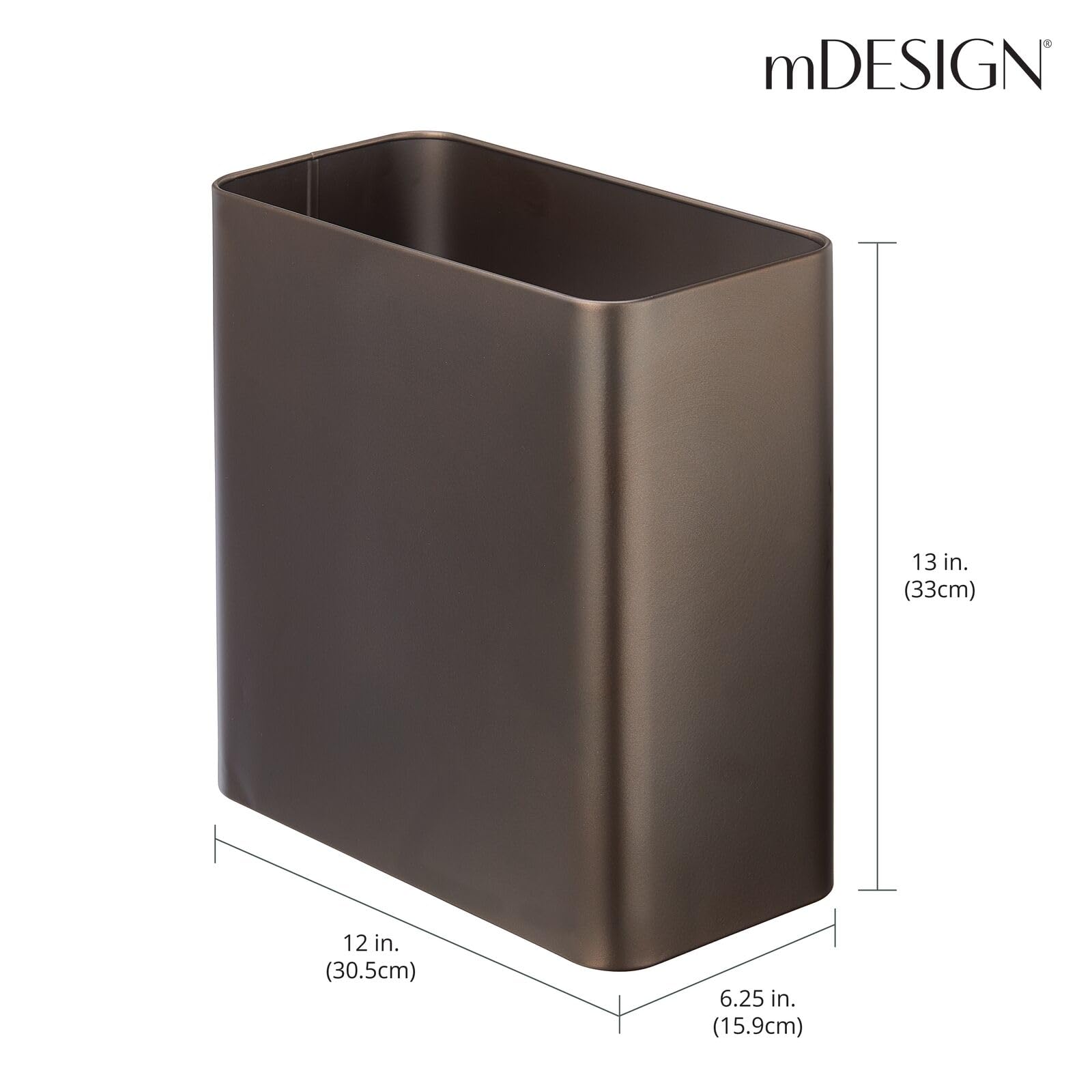 Foto 4 pulgar | Bote De Basura Mdesign De Acero Inoxidable 10l/2.6 Galones  Bronce - Venta Internacional.