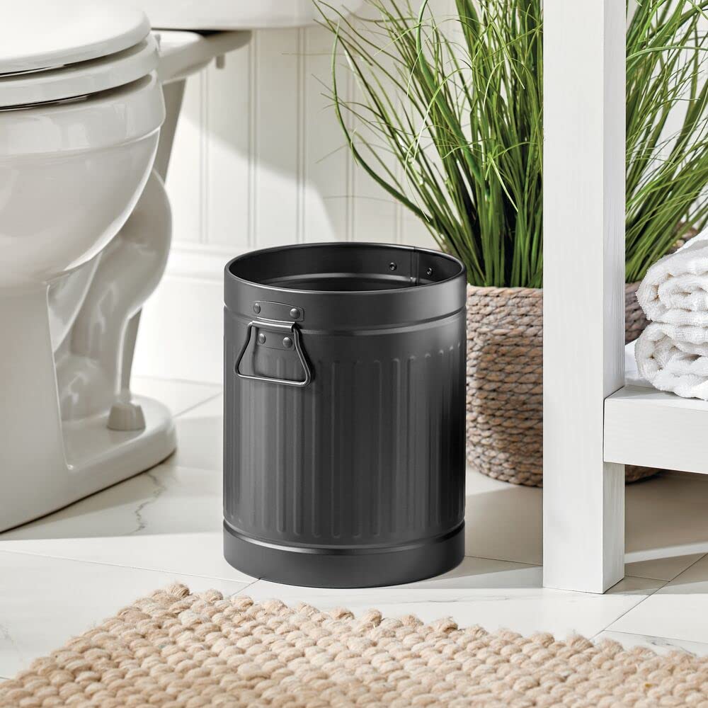 Foto 3 pulgar | Bote De Basura Mdesign De Acero Metálico De 7 Litros Y 2 Galones Para Baño  Color Negro - Venta Internacional.