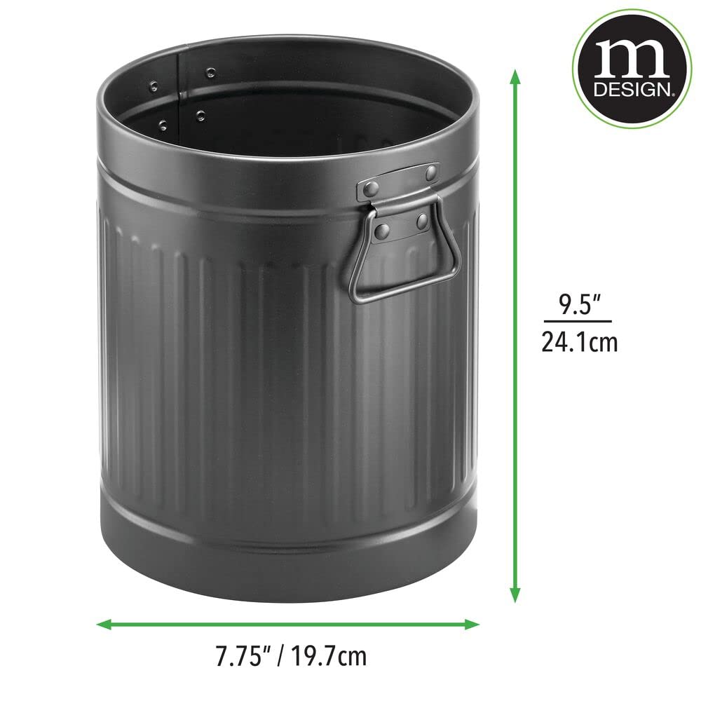 Foto 5 pulgar | Bote De Basura Mdesign De Acero Metálico De 7 Litros Y 2 Galones Para Baño  Color Negro - Venta Internacional.