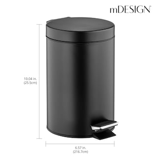 Foto 3 | Cubo De Basura Metálico Pedal Bin Mdesign De 3 Litros Con Tapa Y Balde De Plástico - Venta Internacional.