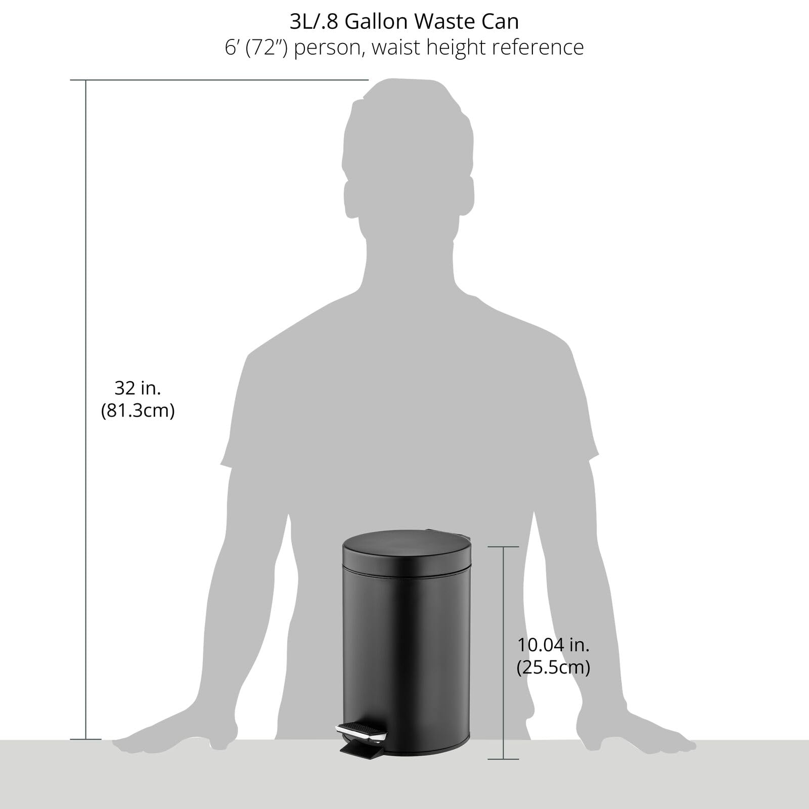 Foto 5 pulgar | Cubo De Basura Metálico Pedal Bin Mdesign De 3 Litros Con Tapa Y Balde De Plástico - Venta Internacional.