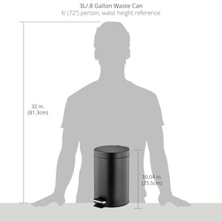 Foto 4 | Cubo De Basura Metálico Pedal Bin Mdesign De 3 Litros Con Tapa Y Balde De Plástico - Venta Internacional.