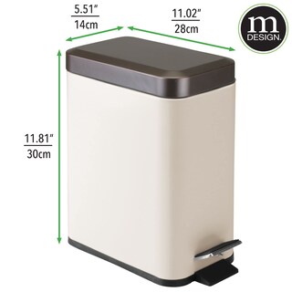 Foto 4 | Bote De Basura Mdesign Pequeño Y Moderno De Metal De 5 Litros Con Forro Extraíble - Venta Internacional.