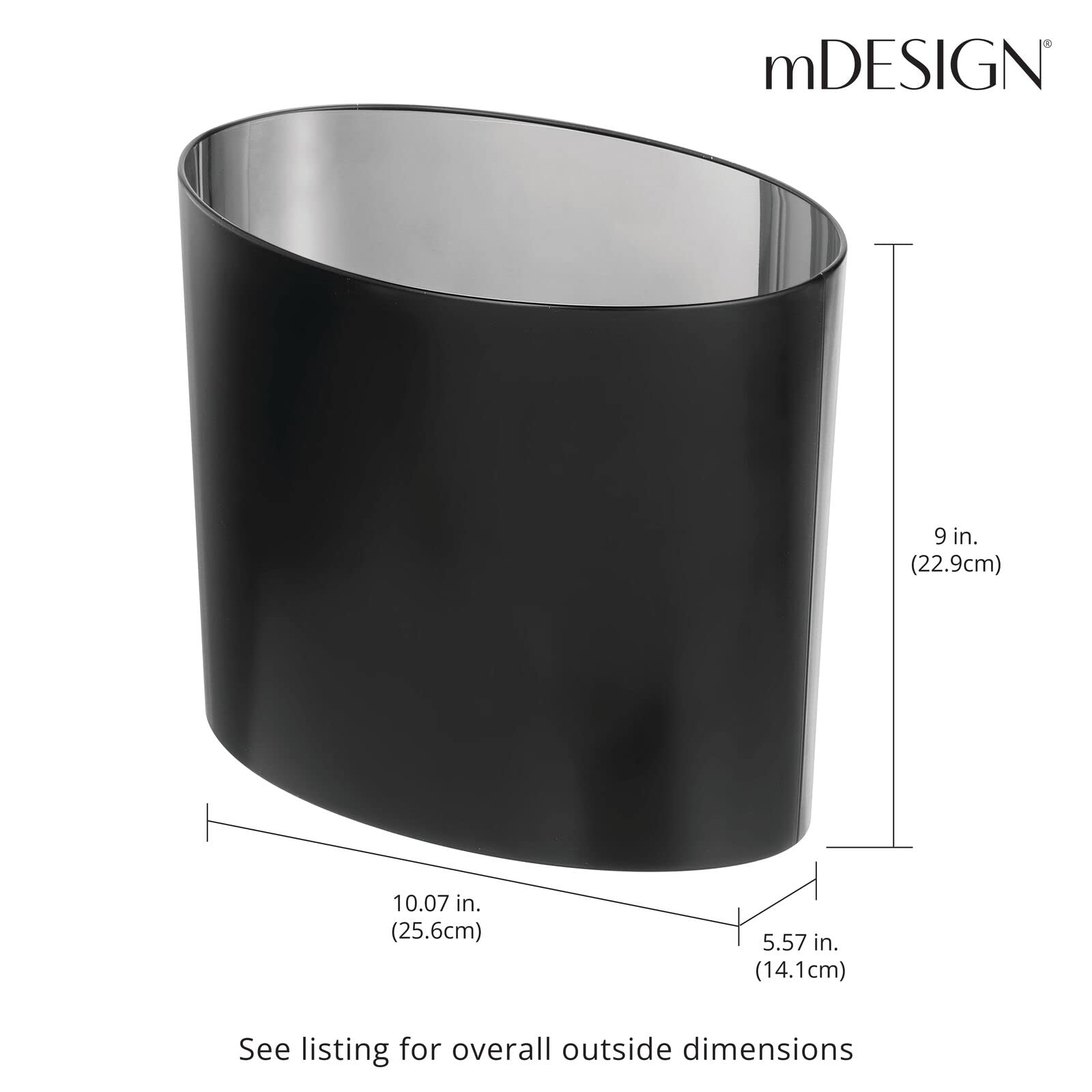 Foto 4 pulgar | Bote De Basura Mdesign Metal Modern Ovalado  6.9l/1.8 Galones  Negro - Venta Internacional.
