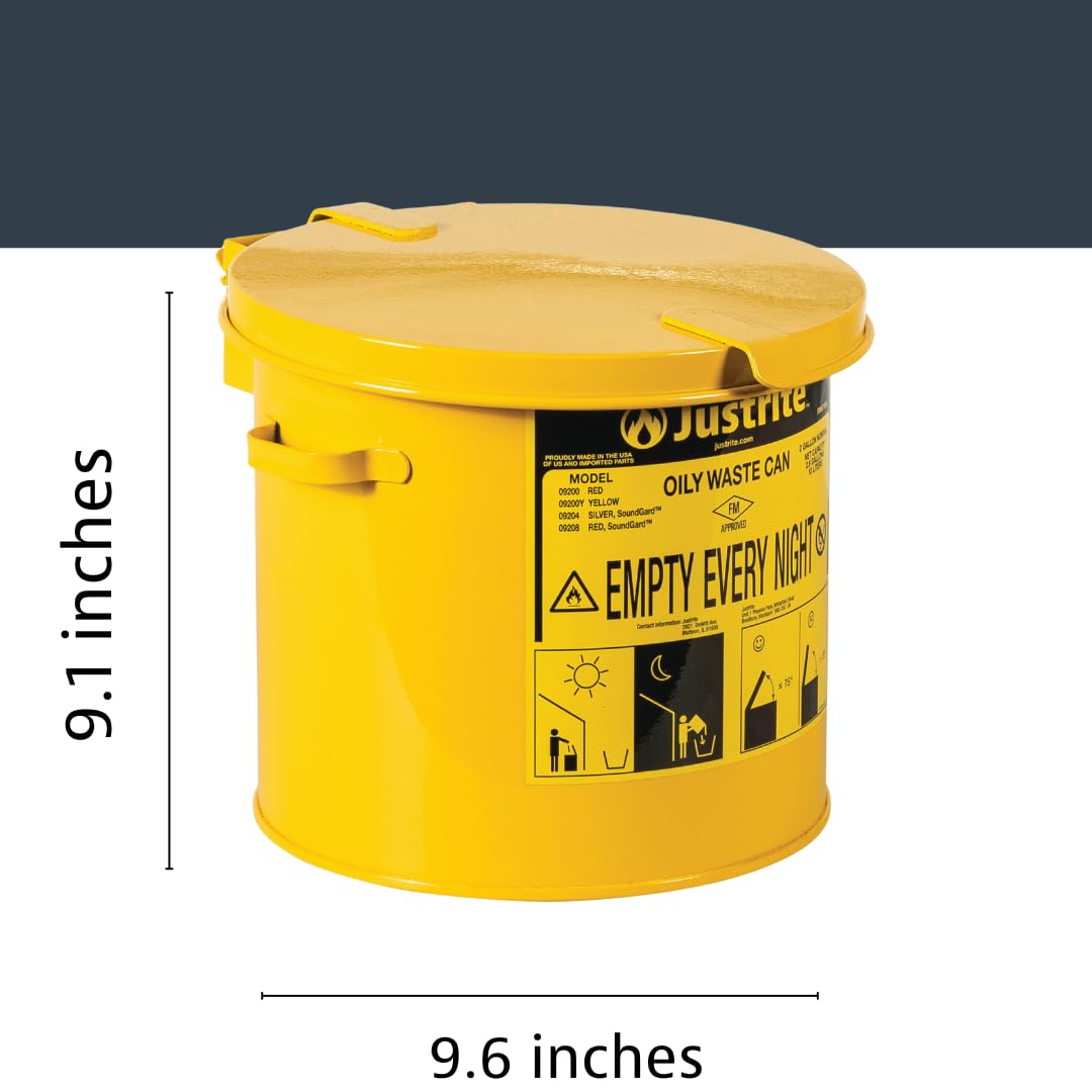 Foto 3 pulgar | Encimera De Acero Galvanizado Justrite De 7.6l Oily Waste Can - Venta Internacional.
