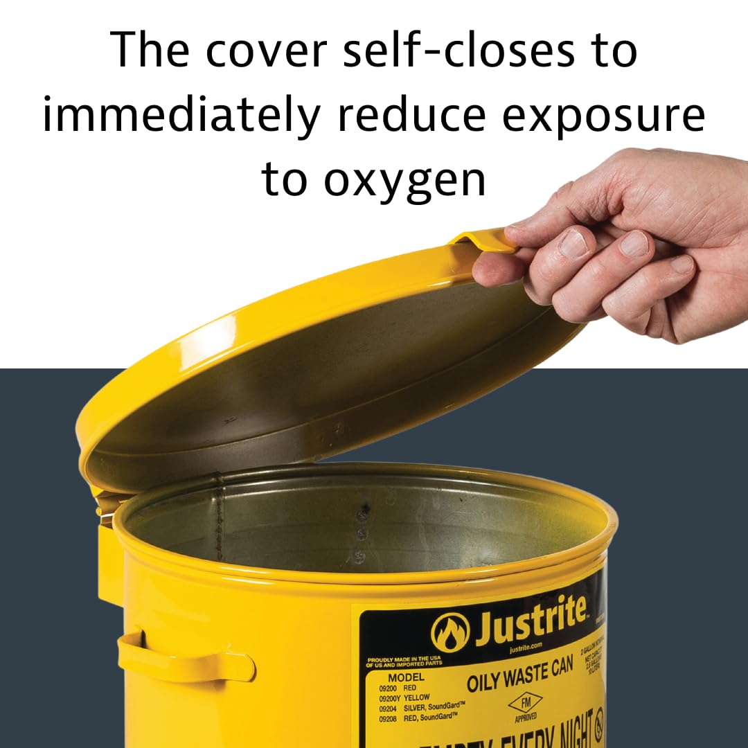 Foto 5 pulgar | Encimera De Acero Galvanizado Justrite De 7.6l Oily Waste Can - Venta Internacional.