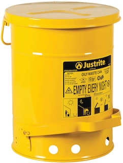 Foto 1 | Bote De Basura Aceitosa Justrite De Acero Galvanizado De 6 Litros Con Tapa De Cierre Automático - Venta Internacional.