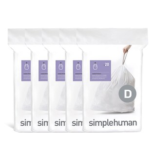 Foto 1 | Bolsas De Basura Simplehuman Code D 20 Litros 5.3 Galones 100 Unidades - Venta Internacional.