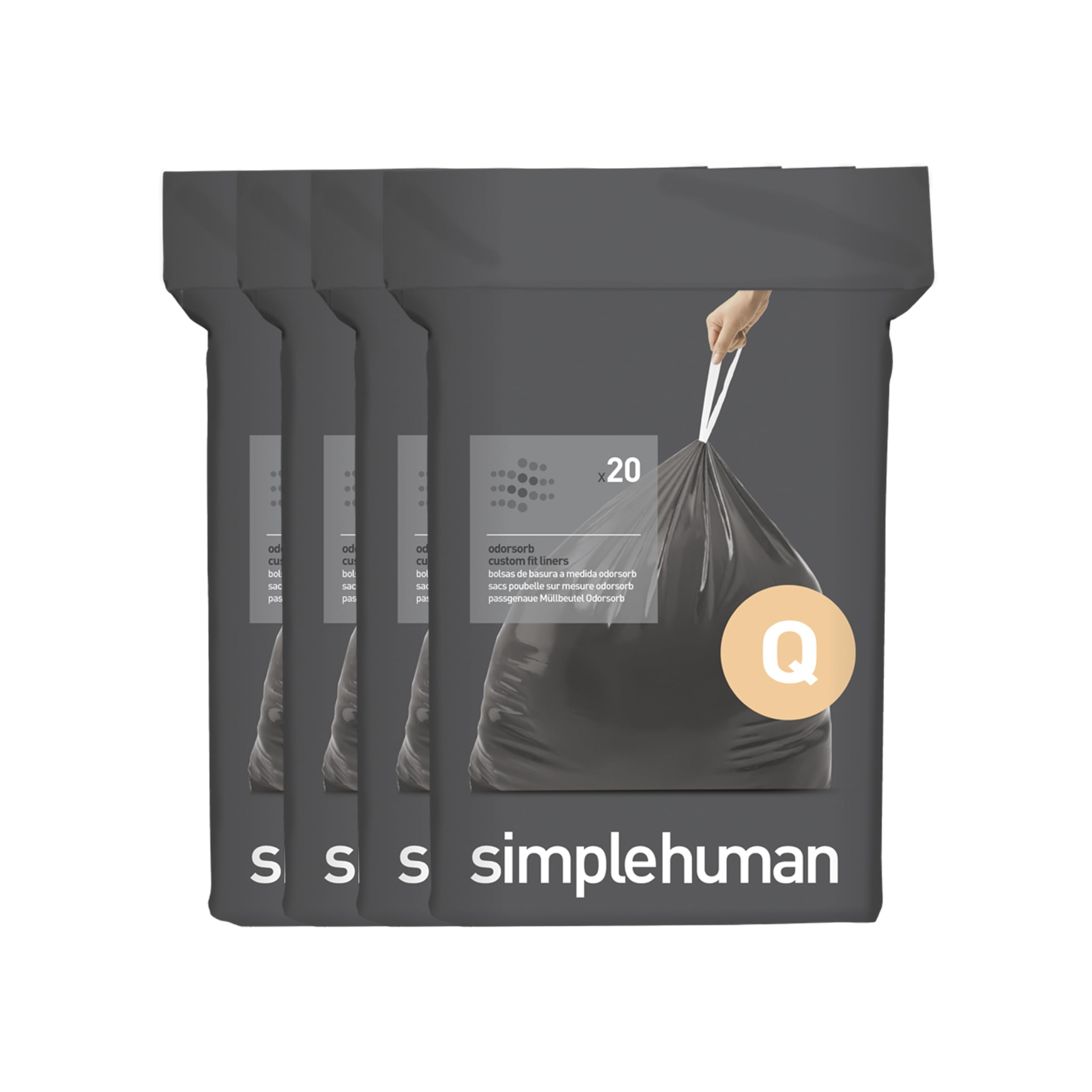 Foto 2 pulgar | Bolsas De Basura Simplehuman Code Q De 50 A 65 Litros  13 A 17 Galones  80 Unidades - Venta Internacional.