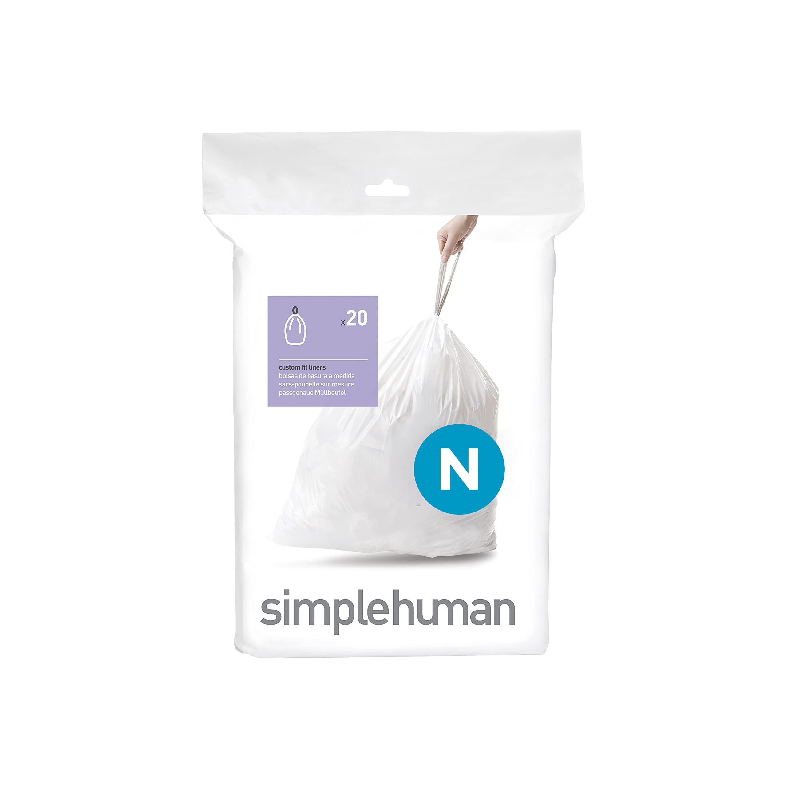 Foto 2 pulgar | Bolsas De Basura Simplehuman Code N Custom Fit 45-50 L  20 Unidades - Venta Internacional.