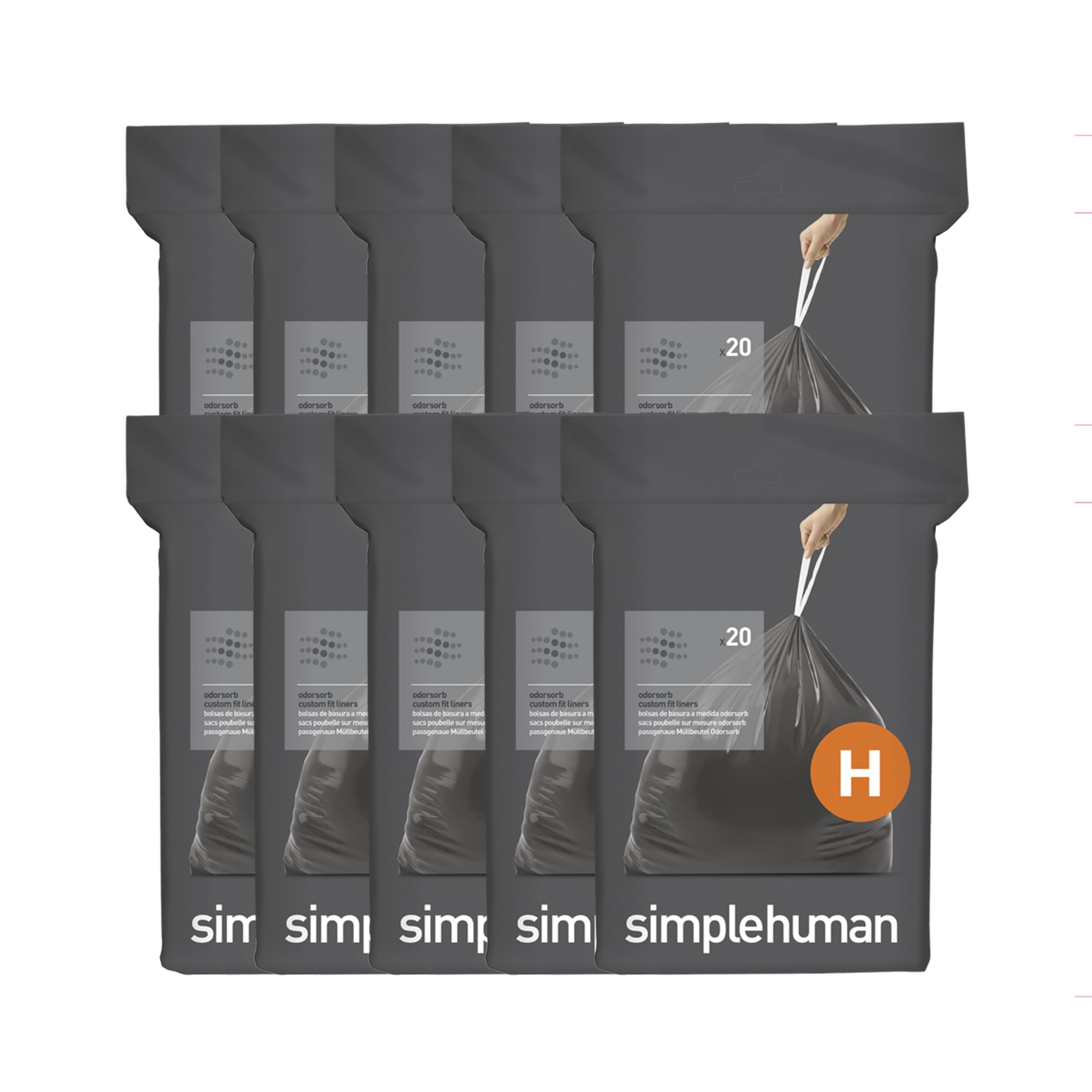 Foto 1 | Bolsas De Basura Simplehuman Code H 30-35 L/8-9 Galones  200 Unidades - Venta Internacional.