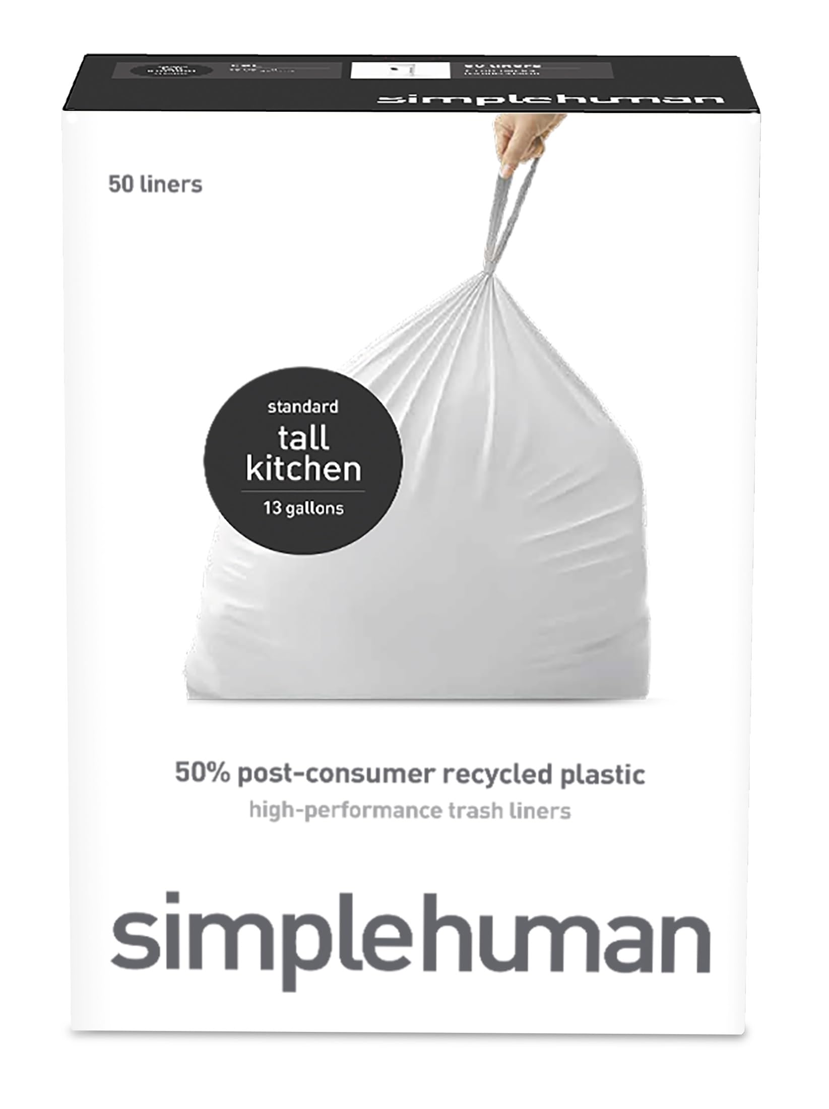 Foto 2 pulgar | Bolsas De Basura Simplehuman Recicladas Al 50% Después Del Consumo  13 Galones - Venta Internacional.