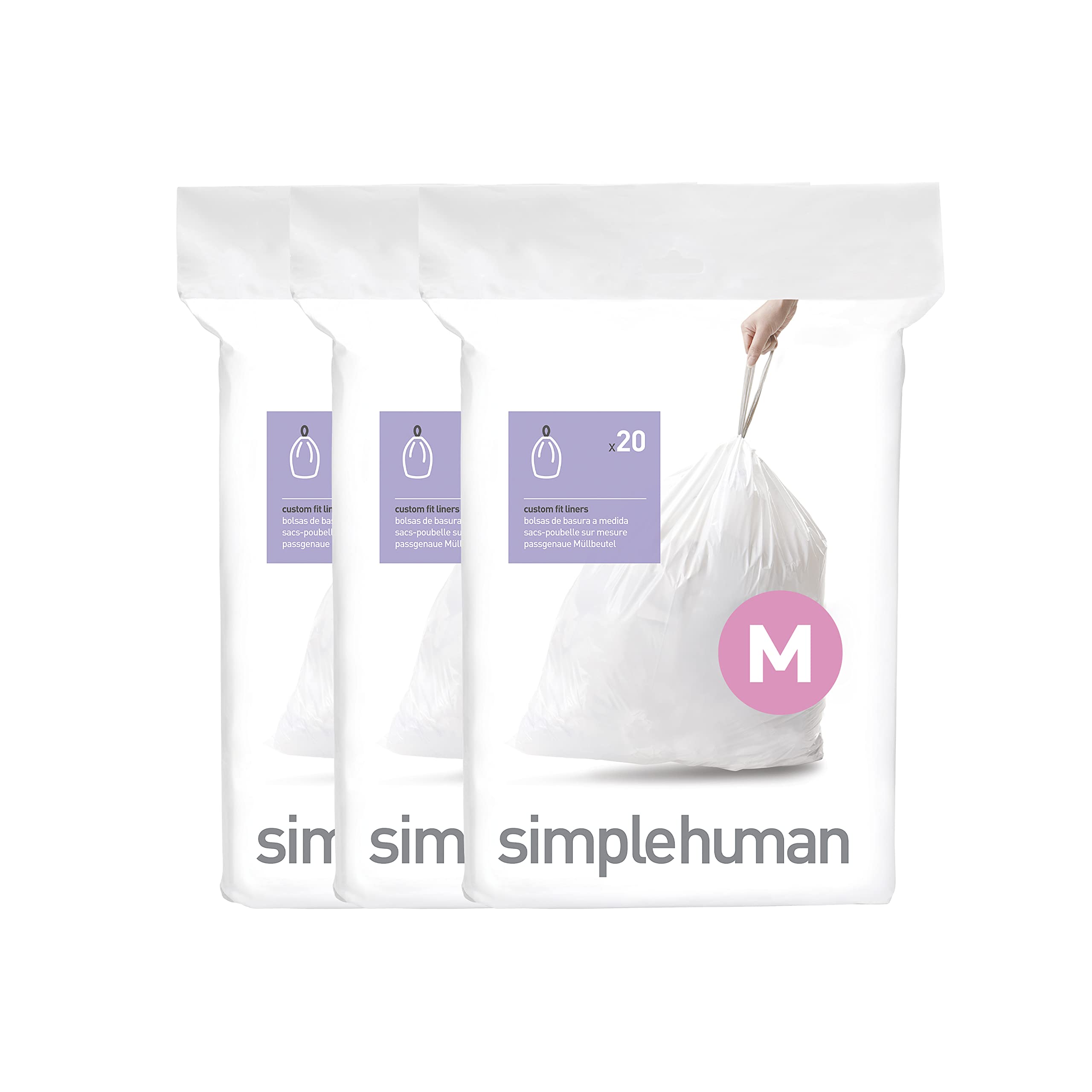 Foto 1 | Bolsas De Basura Simplehuman Code M De 45 Litros  11 9 Galones  60 Unidades - Venta Internacional.